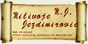 Milivoje Jezdimirović vizit kartica